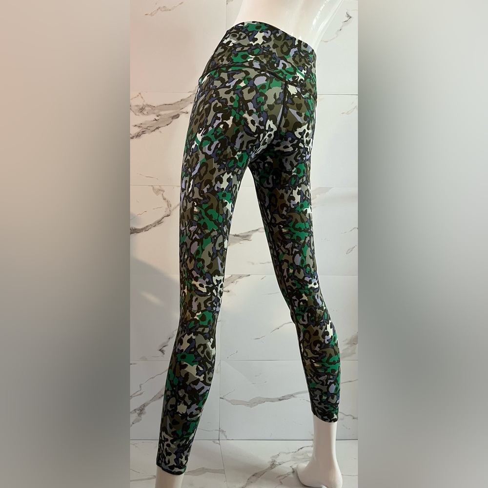 AERIE Offline Green Blue Black Camo 7/8 High Rise Stretch Leggings Size S